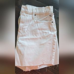 Slouchy high rise white shorts